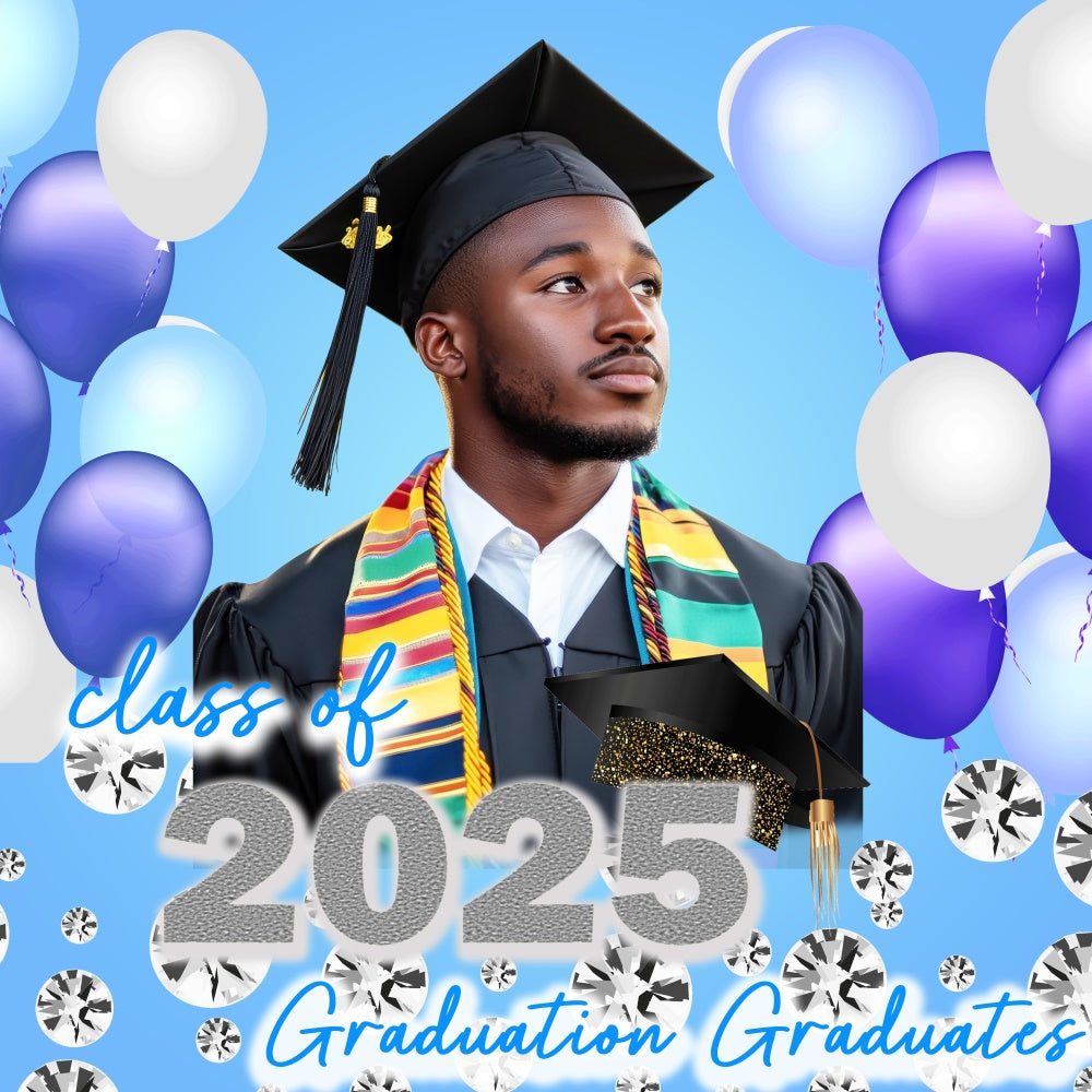 Toile de Fond de Graduation Personnalisée Diamant Étincelant TWW5-30