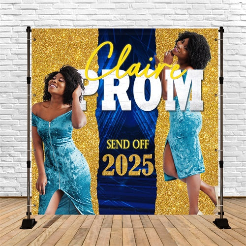 Toile de Fond de Graduation Personnalisée Sequins Dorés Brillants TWW5-32