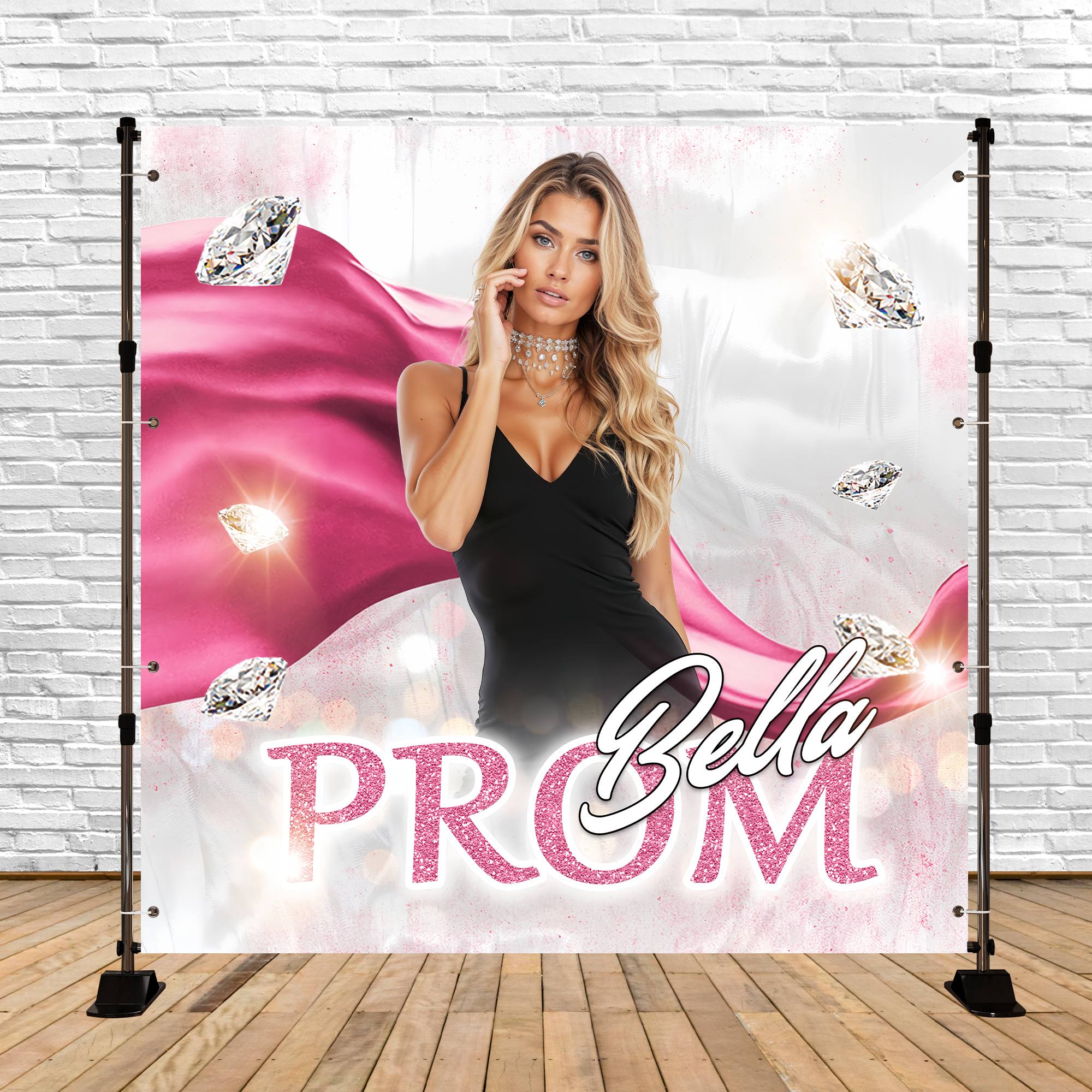 Toile de Fond de Bal Idées Diamant de Soie Personnalisée TWW5-48