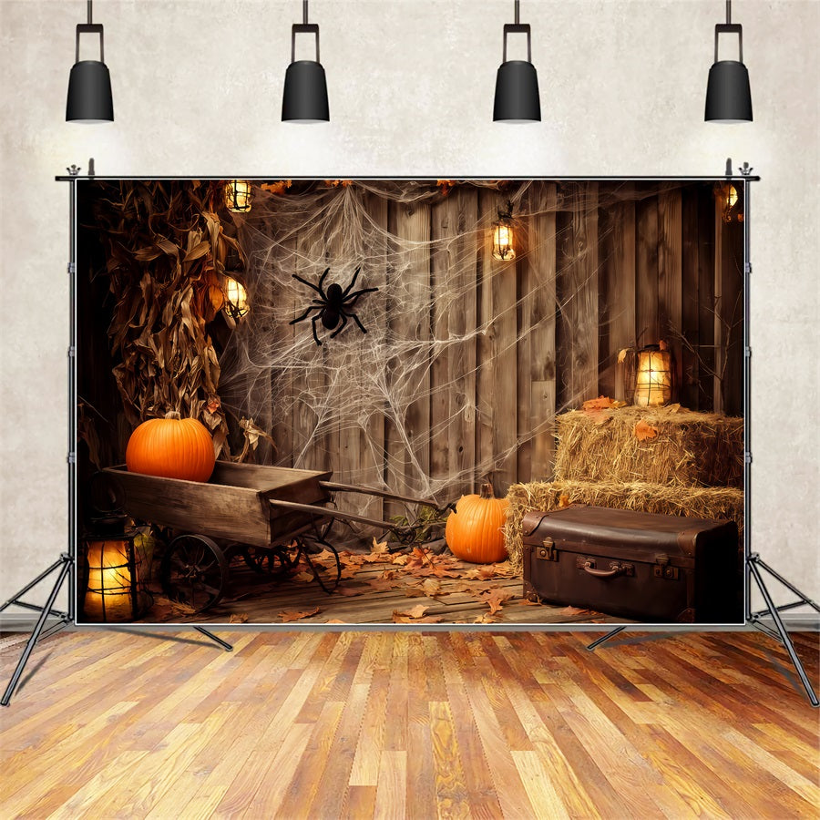 Fond mural Halloween Toile d'araignée Coin rustique Fond photo Halloween TWW510-23