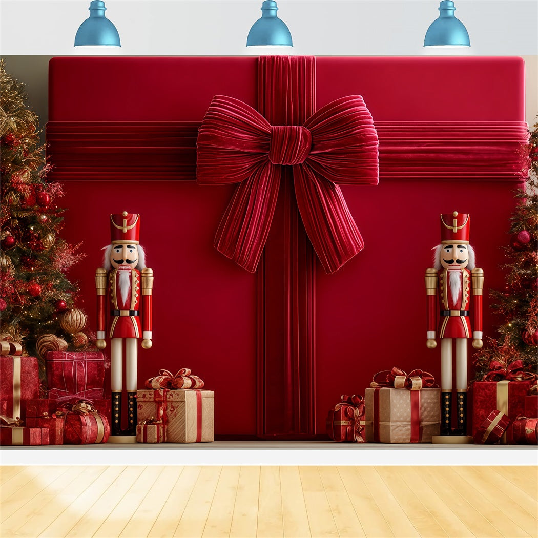 Fond avec nœud géant Cadeau géant Casse-noisette Fond de Noël TWW510-97