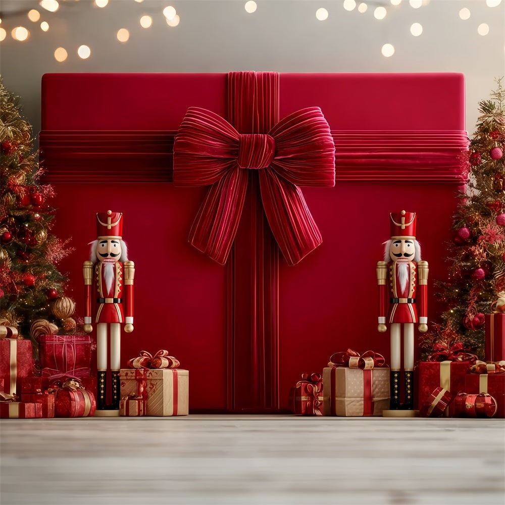 Fond avec nœud géant Cadeau géant Casse-noisette Fond de Noël TWW510-97