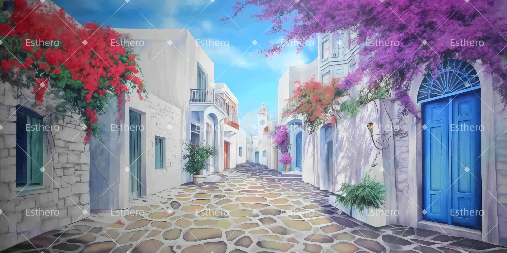 Fond de Scène Théâtre Cour de la Taverne de Donna TWW510-T24