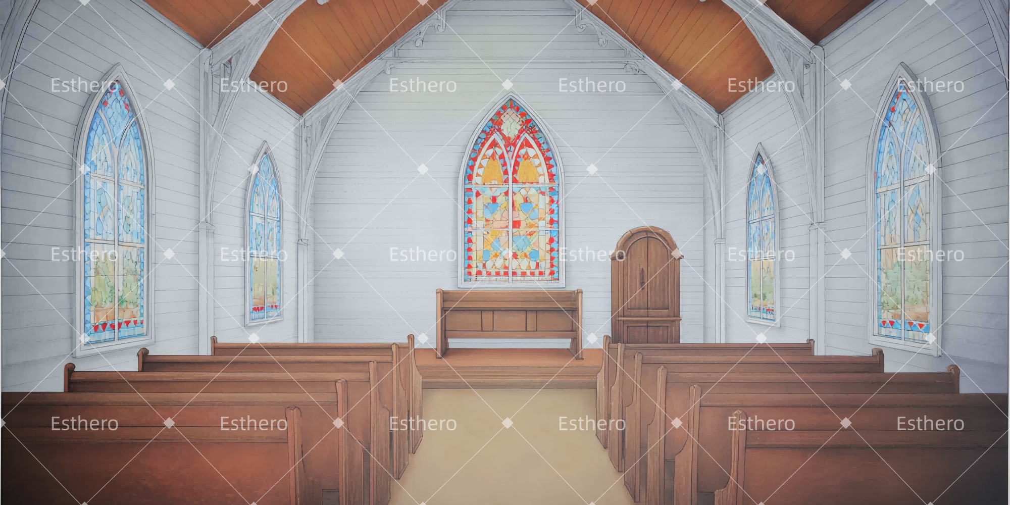 Toile de fond de Scene Intérieur du Mariage TWW510-T32