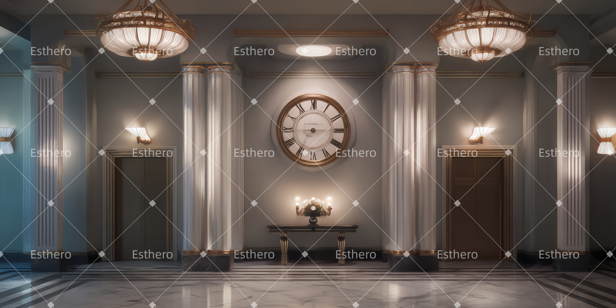 Fond de Scene Photo Intérieur de la Banque TWW510-T39