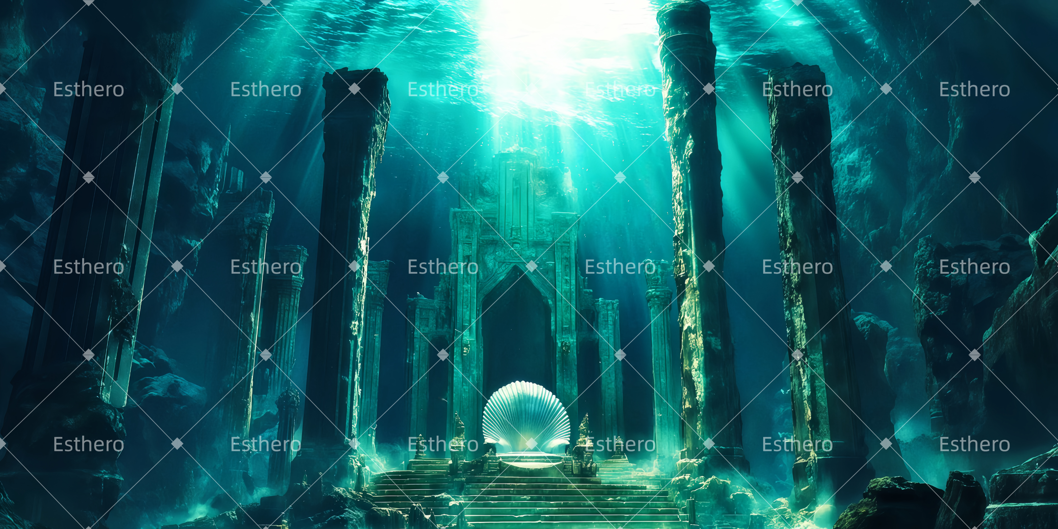 Fond de Scène La salle du trône du roi Triton TWW511-T107