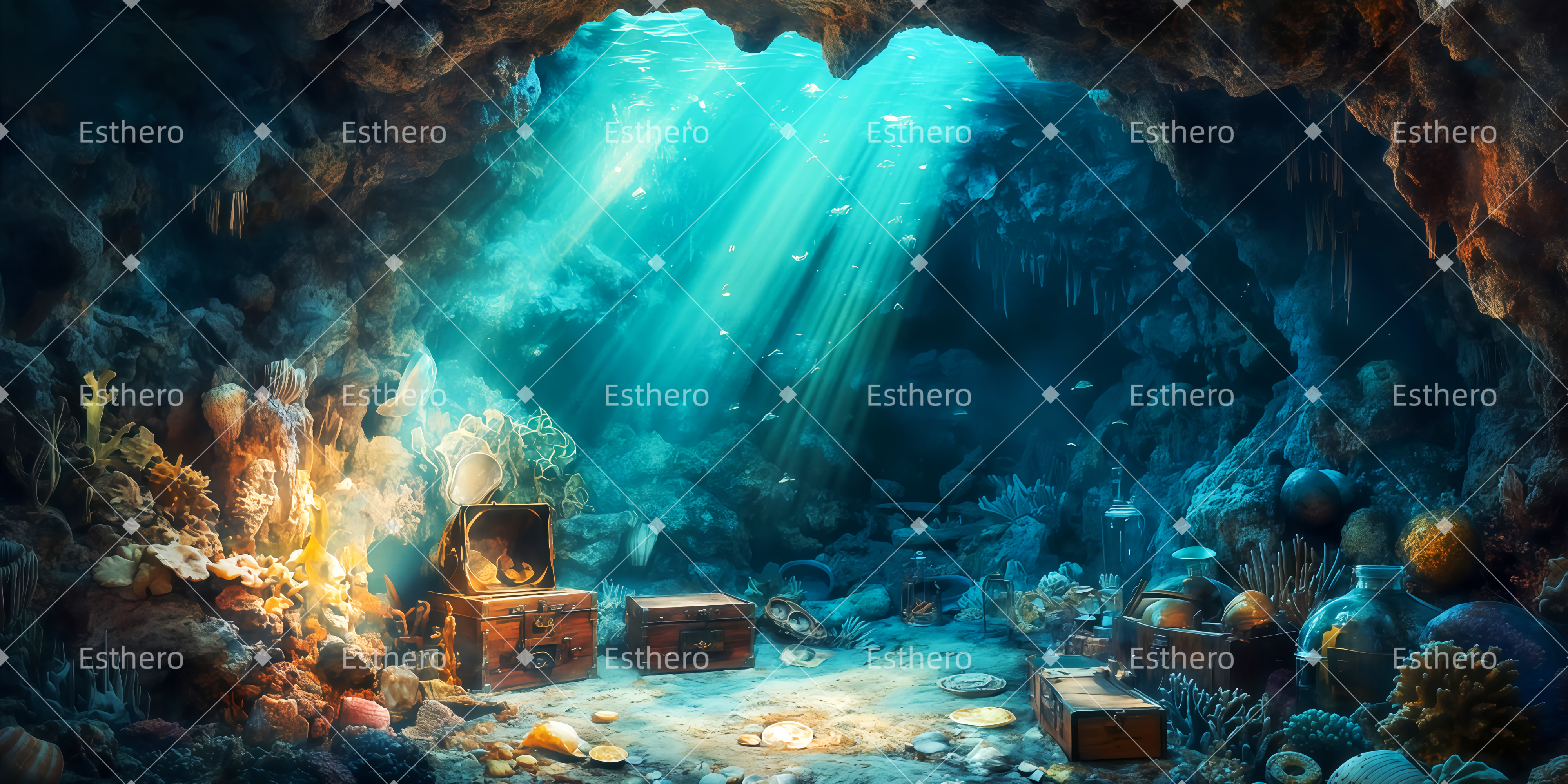 Fond de Scene Grotte d'Ariel TWW511-T112