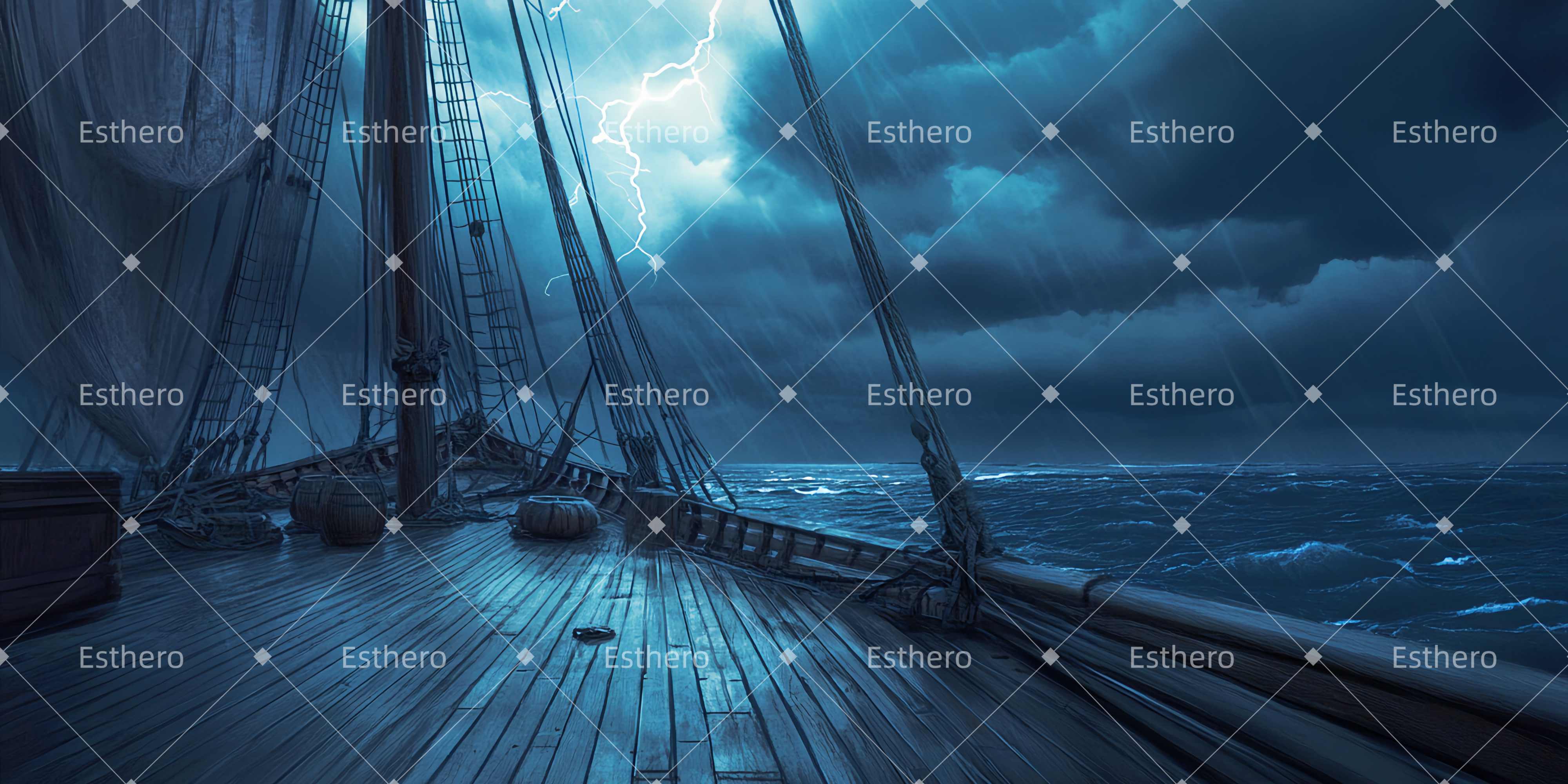 Fond de Scene Pont du navire royal TWW511-T114