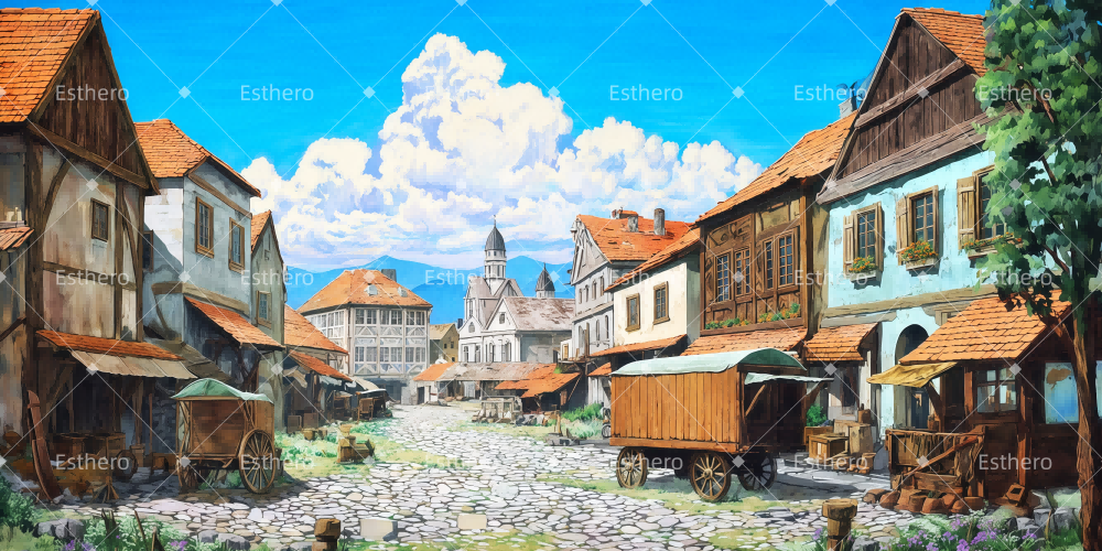 Toile de fond au Théâtre Rue Du Village TWW511-T65