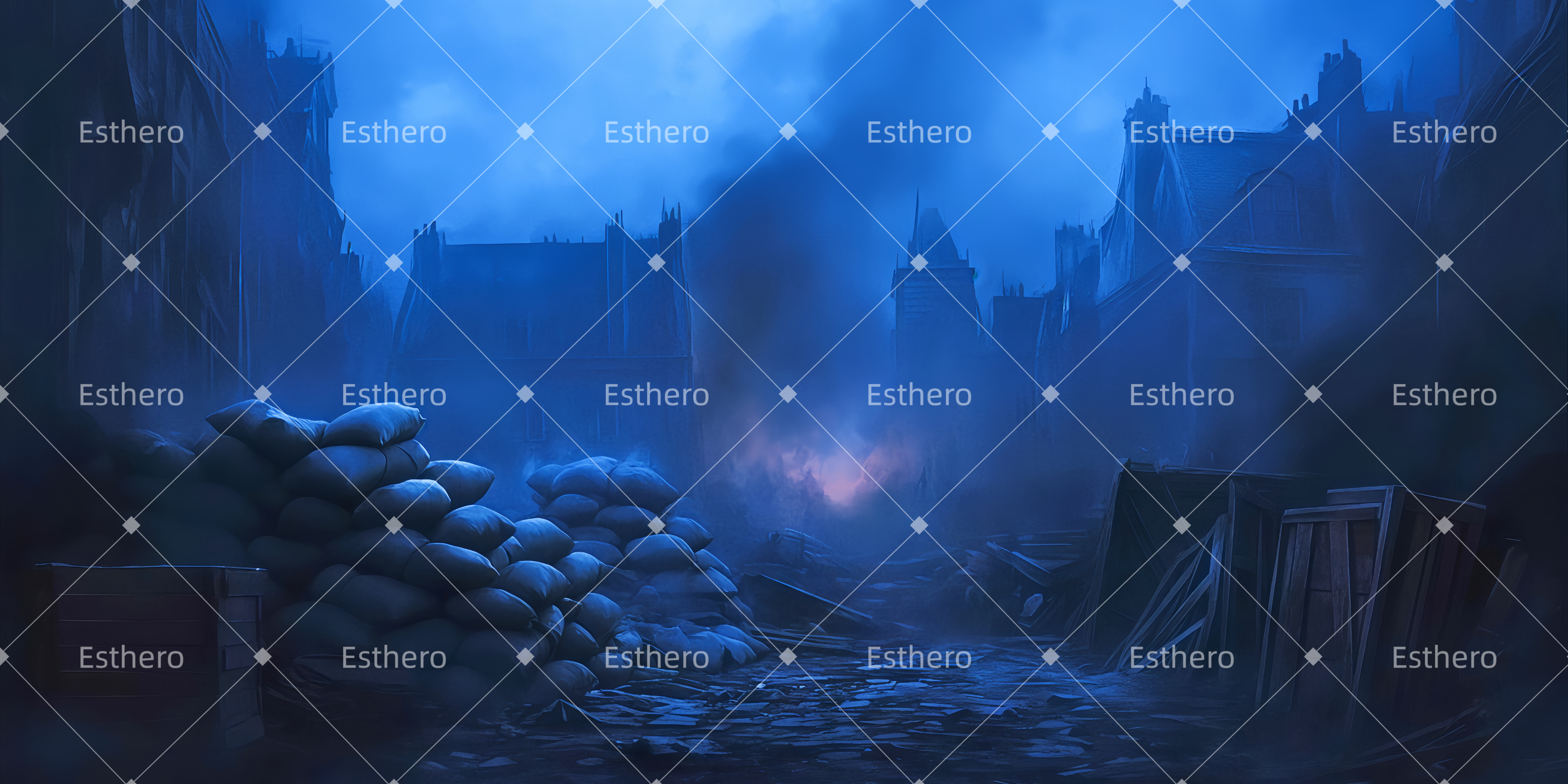 Fond de Scène Personnalisé Les barricades TWW511-T97