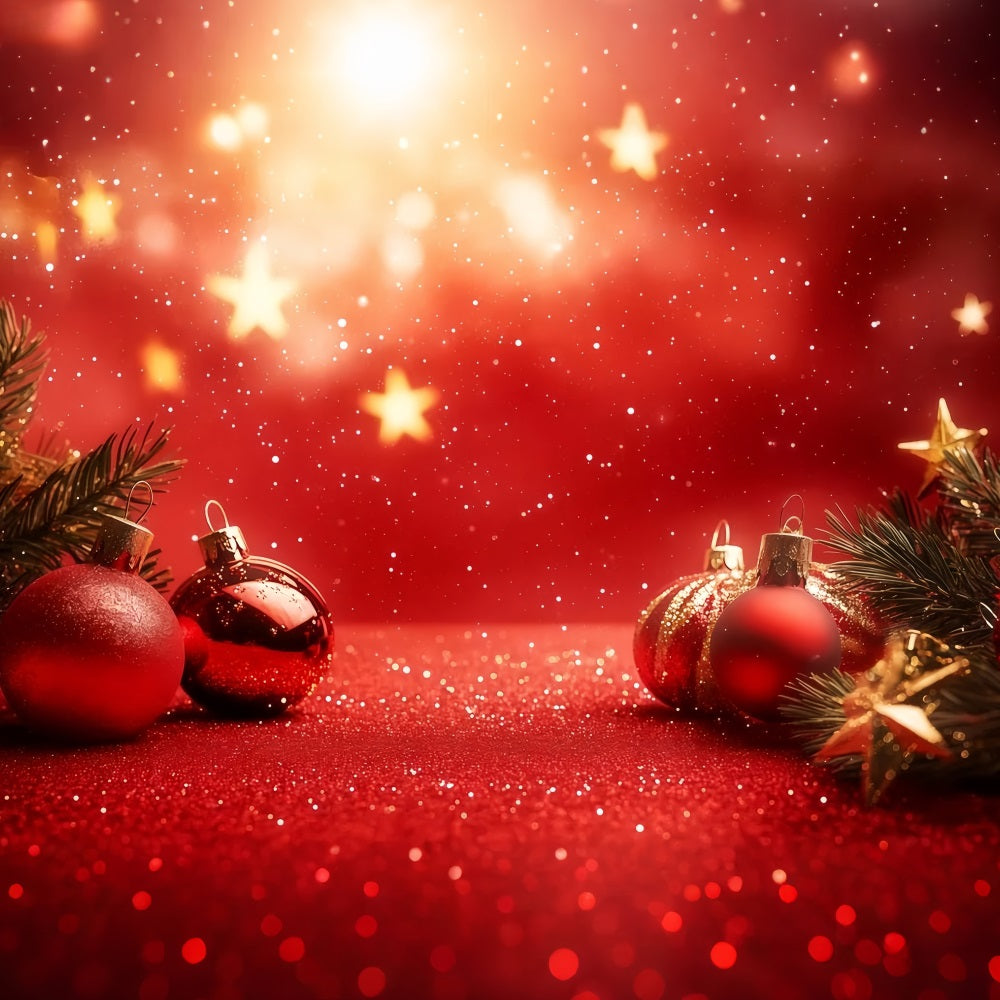 Toiles de fond pour le Nouvel An Ornements rouges éclatants Bonne année 2026 Toile de fond TWW512-17