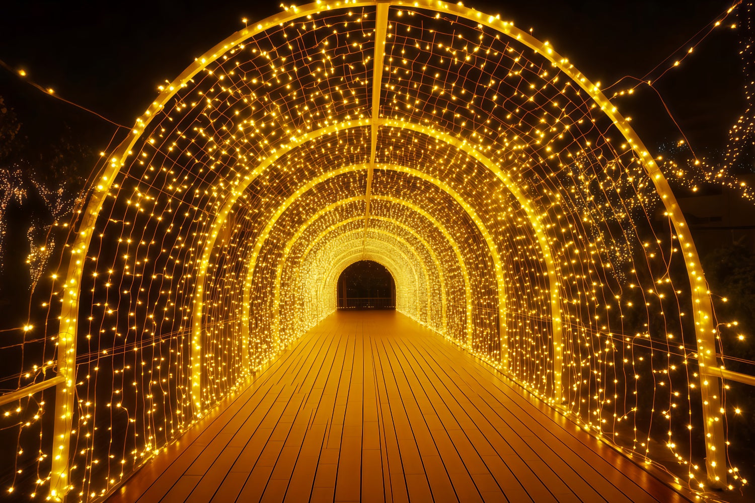 Fond pour le Nouvel An Tunnel lumineux bokeh Paillettes dorées Fond scintillant TWW512-30