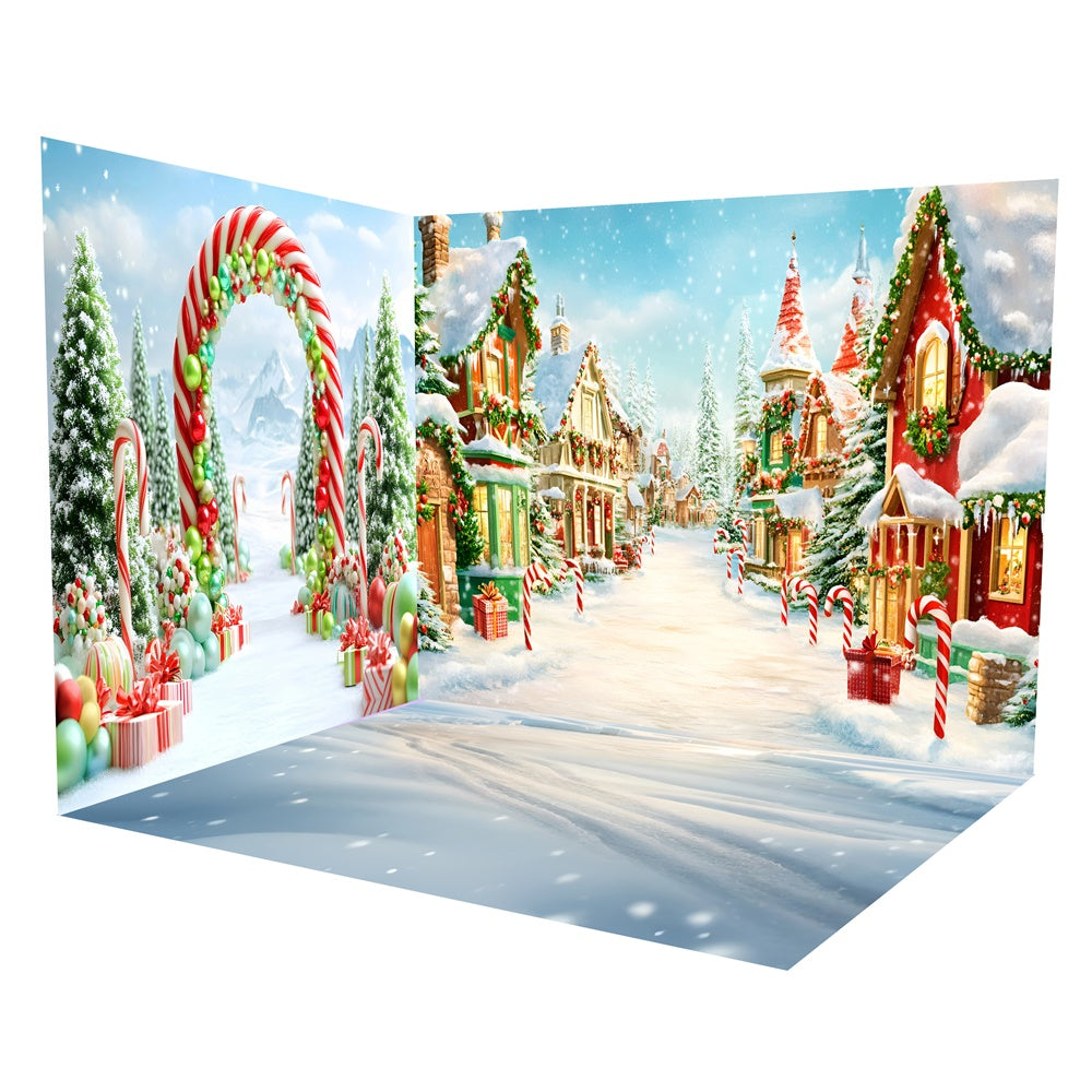 Ensemble de Salle Village de Noël Sucre d’Orge TWW57-44