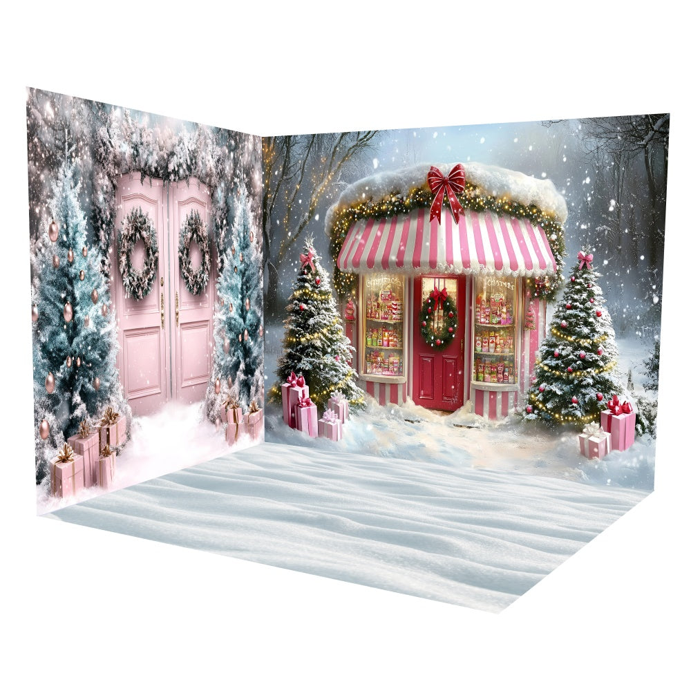 Ensemble de Salle Cottage Rose Bonbon Photo de Noël TWW57-46