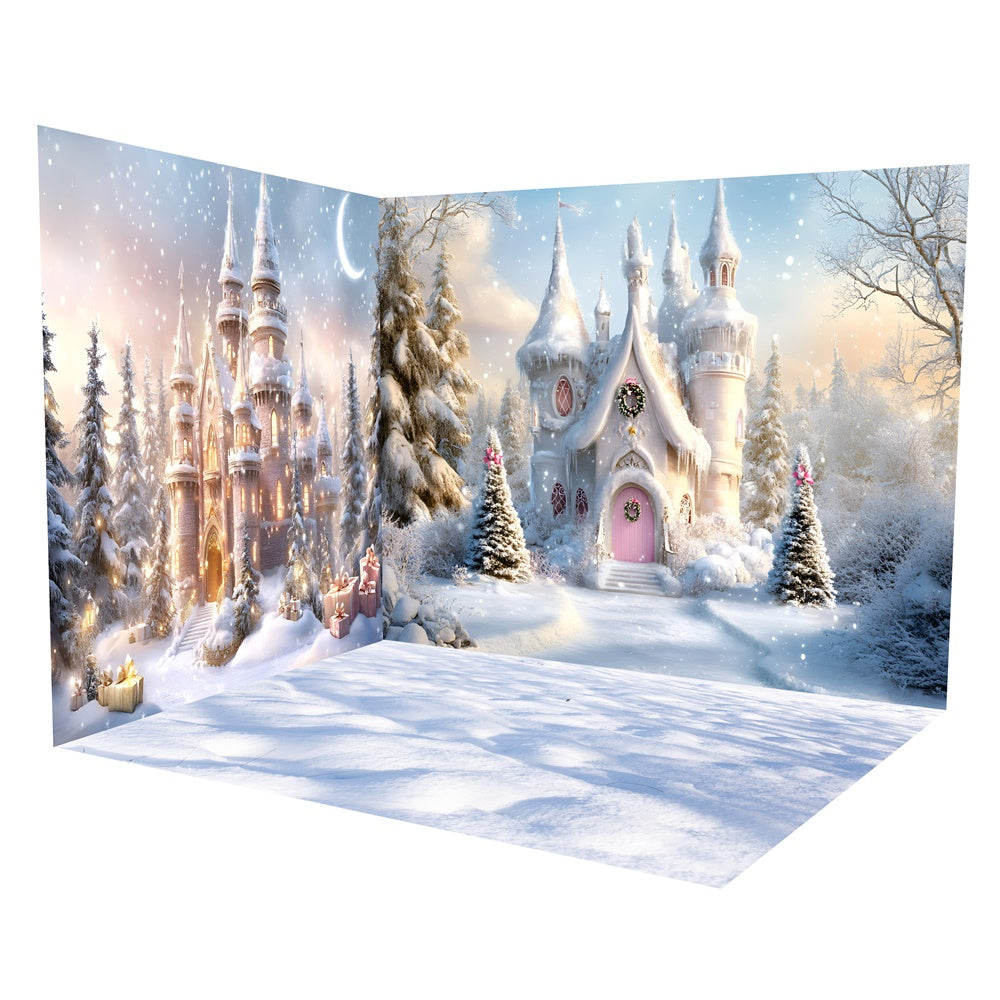 Ensemble de Salle Château Fantastique Hivernal de Noël TWW57-48