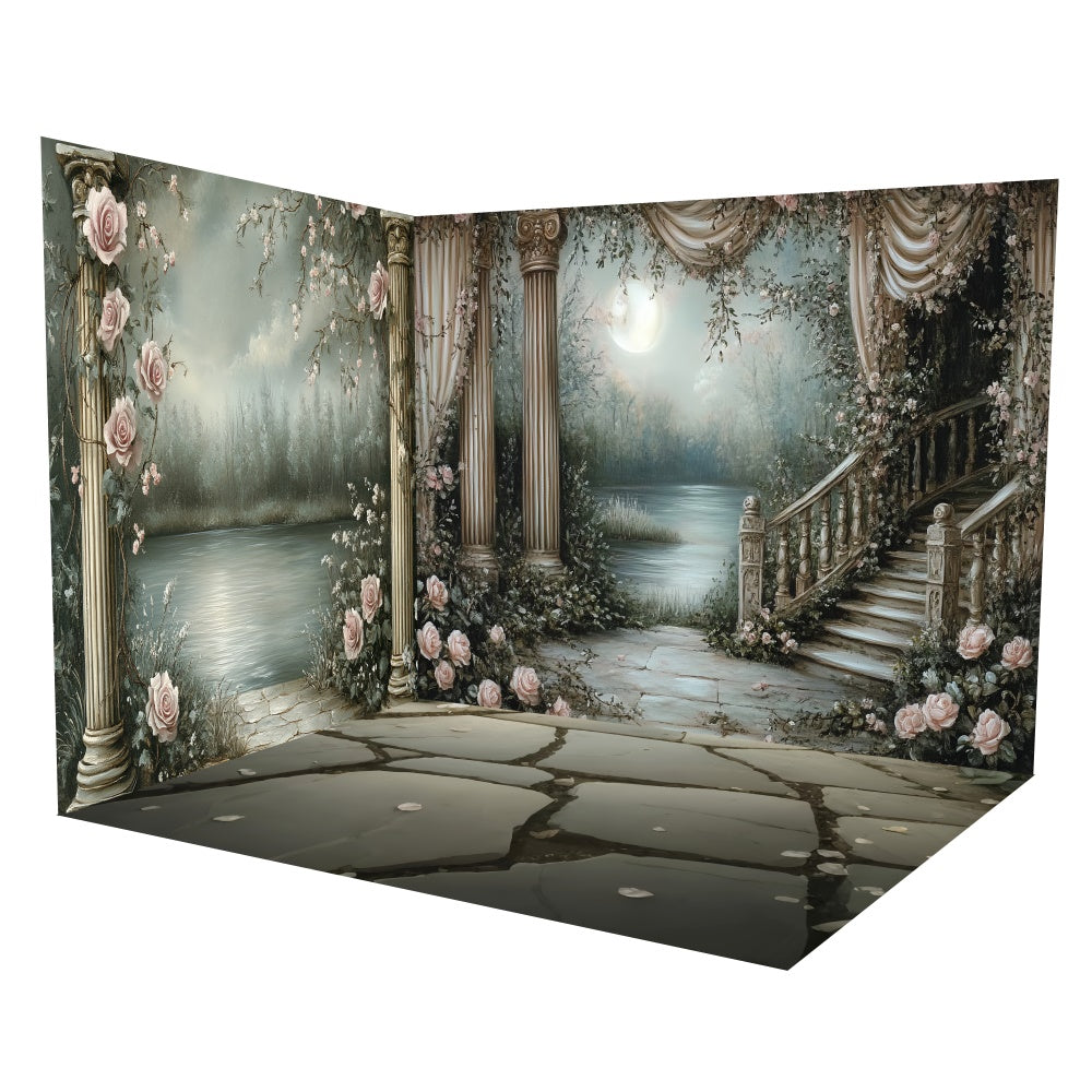 Ensemble de Salle Escalier Jardin au Clair de Lune Vintage TWW57-63
