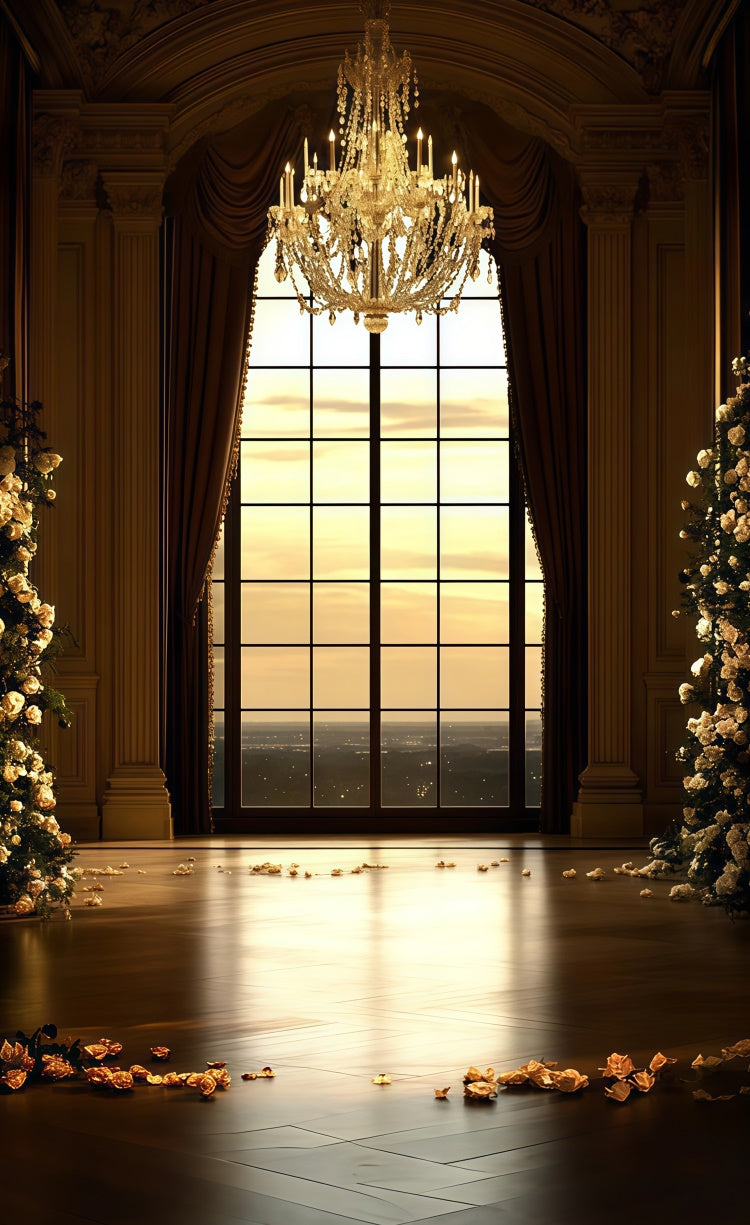 Toile de fond Sweep Vintage Lustre Doré Salle de Bal TWW57-77