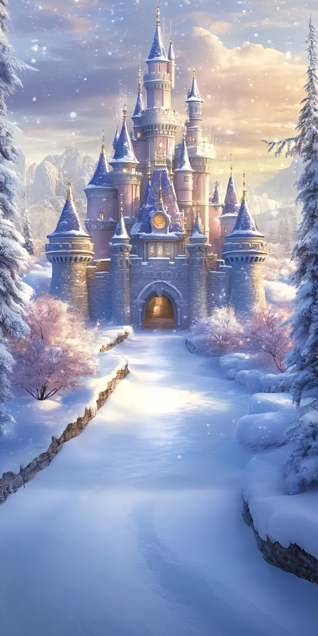 Toile de fond Sweep Photo Hivernale Château Royal d’Hiver TWW57-98
