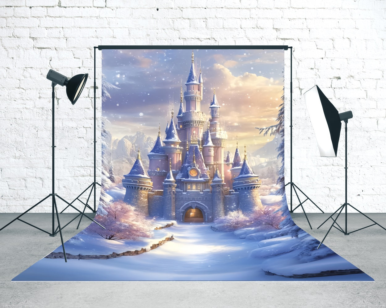 Toile de fond Sweep Photo Hivernale Château Royal d’Hiver TWW57-98