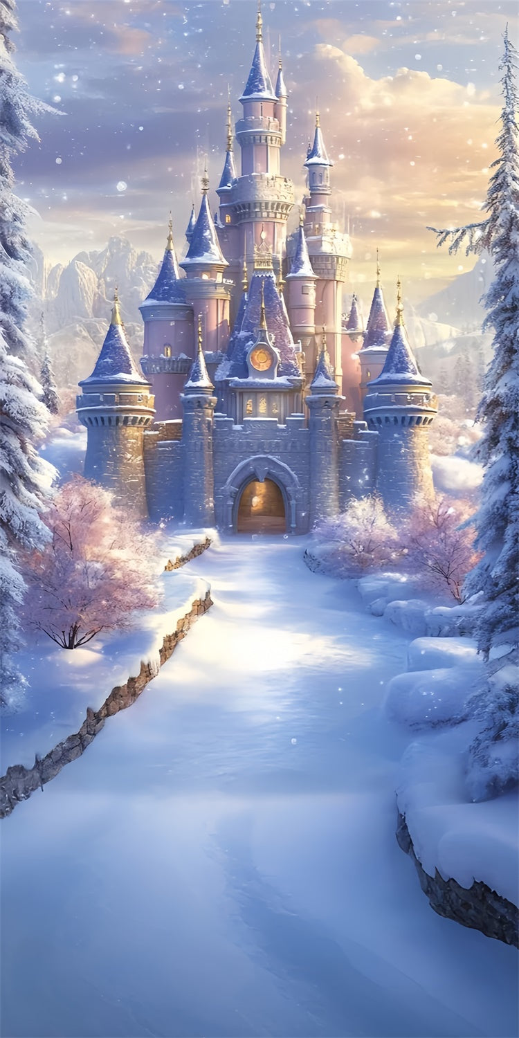 Toile de fond Sweep Photo Hivernale Château Royal d’Hiver TWW57-98