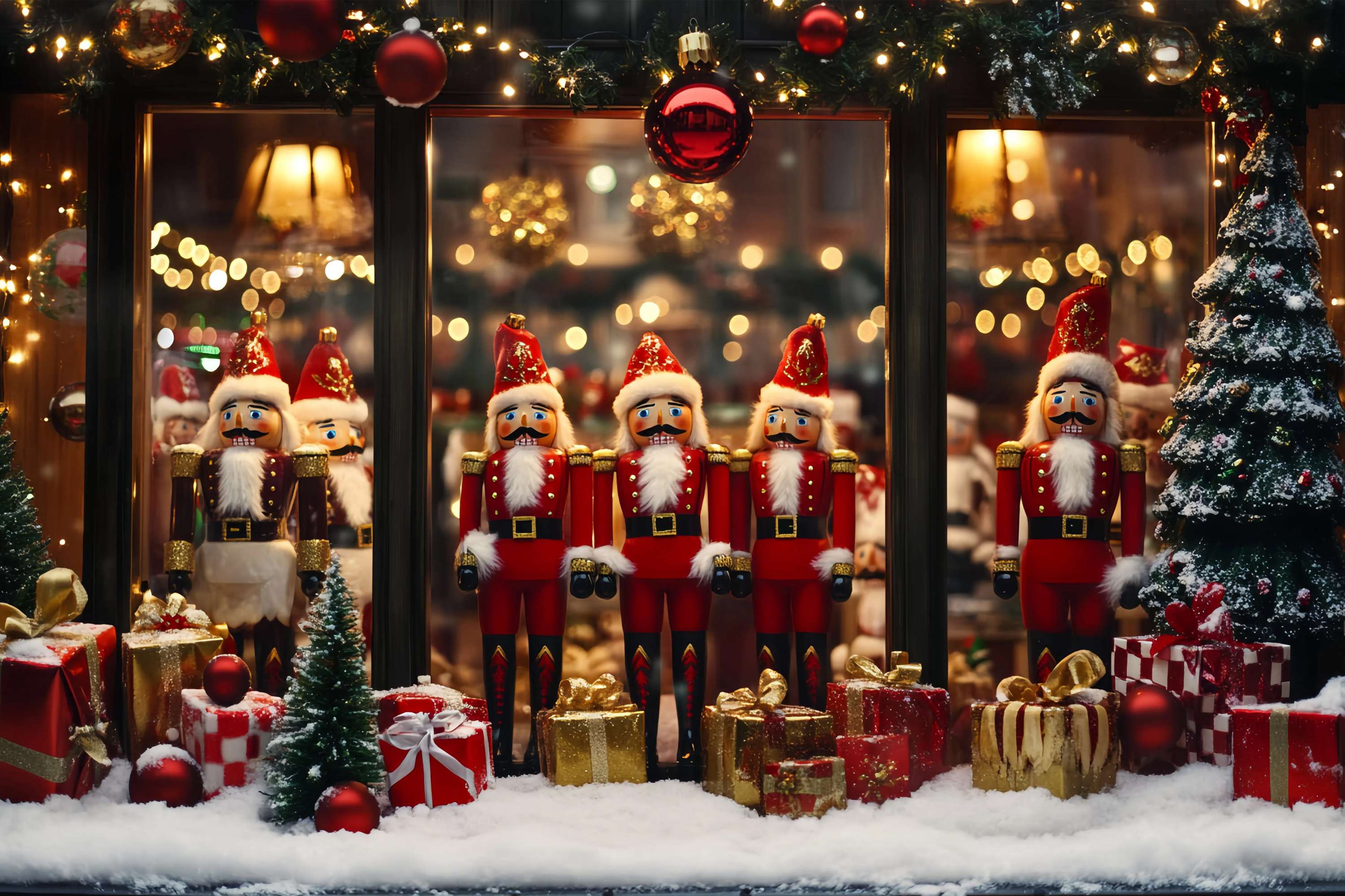 Toile de fond Noël Casse-Noisette Soldats Décor Festif TWW58-54