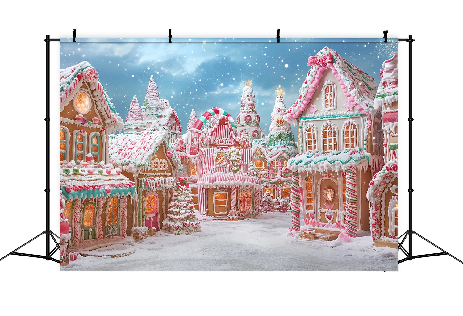 Toile de fond photo Noël Village Pain d’Épices Allée Sucrée TWW58-87
