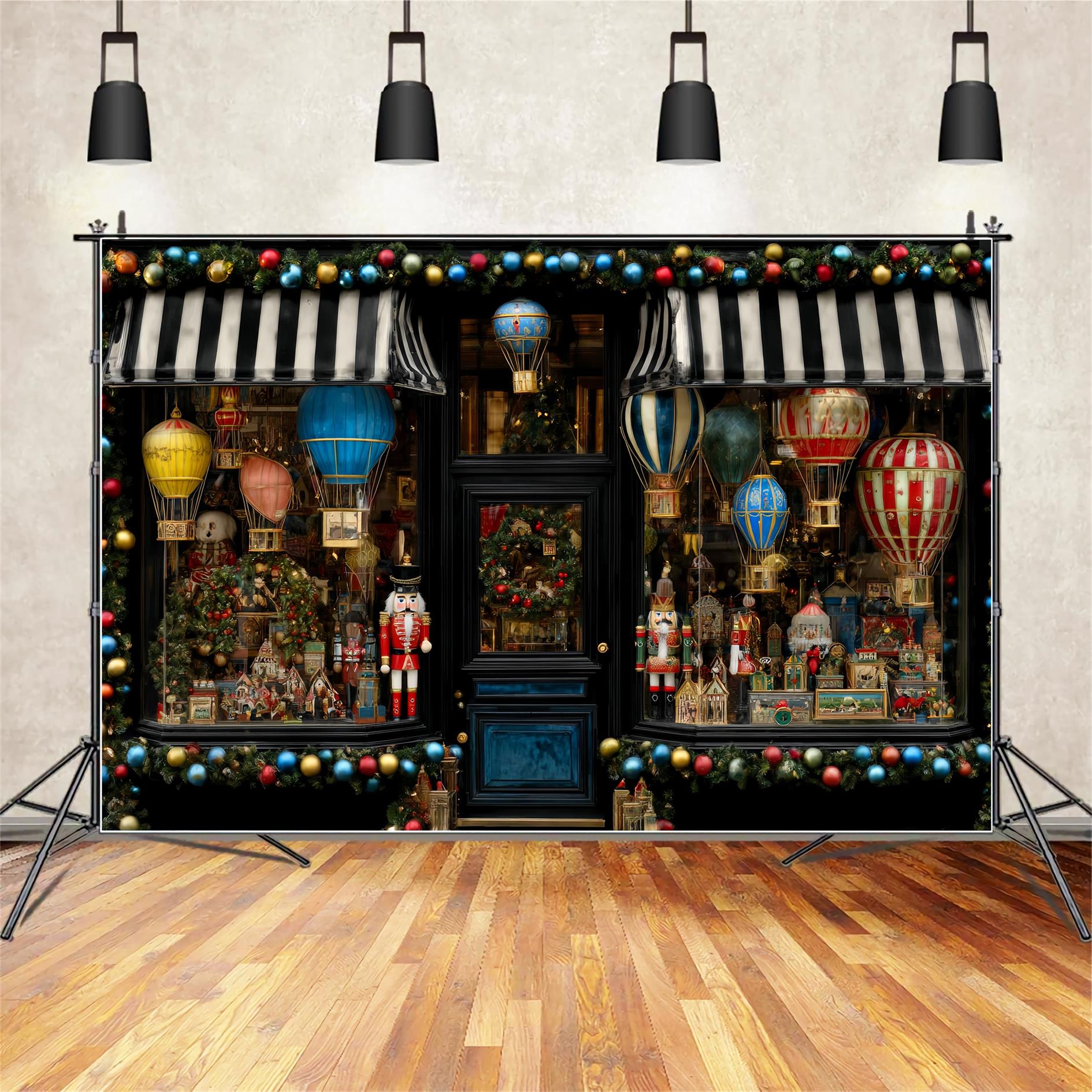 Toile de fond photo Noël Magasin de Jouets Casse-Noisette Montgolfière TWW59-107