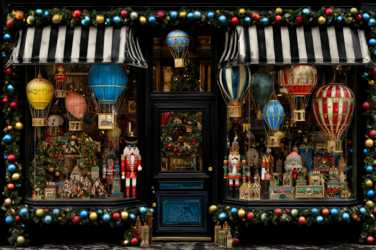 Toile de fond photo Noël Magasin de Jouets Casse-Noisette Montgolfière TWW59-107
