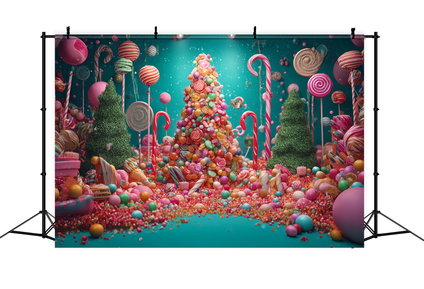Toile de fond Noël Pays des Bonbons Sapin de Noël TWW59-126