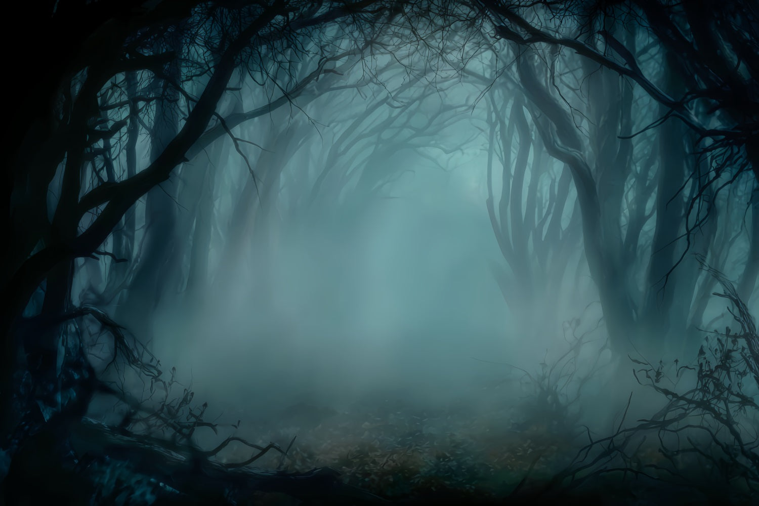 Toile de fond Forêt Sombre Brumeuse Enchantée TWW59-128