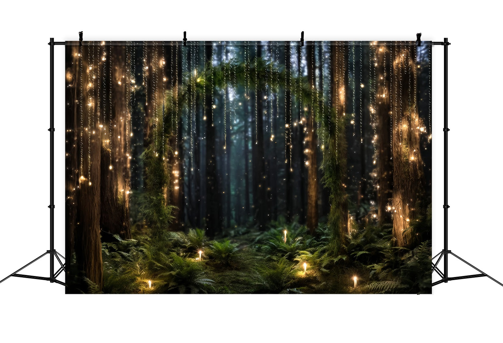 Toile de fond Forêt Nocturne Arche Lumineuse Fée Forêt Photographie TWW59-131