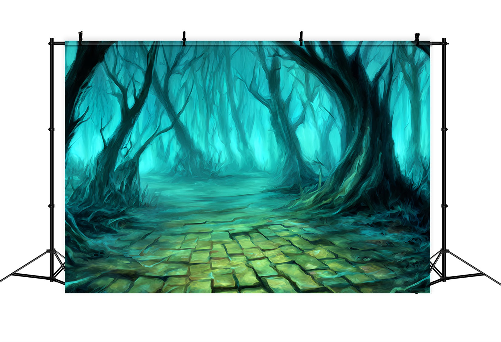 Toile de fond Forêt Hantée Arbres Tordus Sentier Mystique Forêt Effrayante TWW59-136