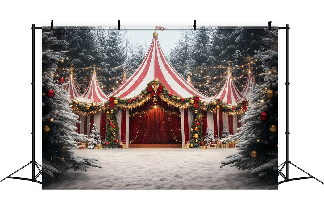 Toile de fond Cirque Chapiteau Noël Guirlande Festive TWW59-14