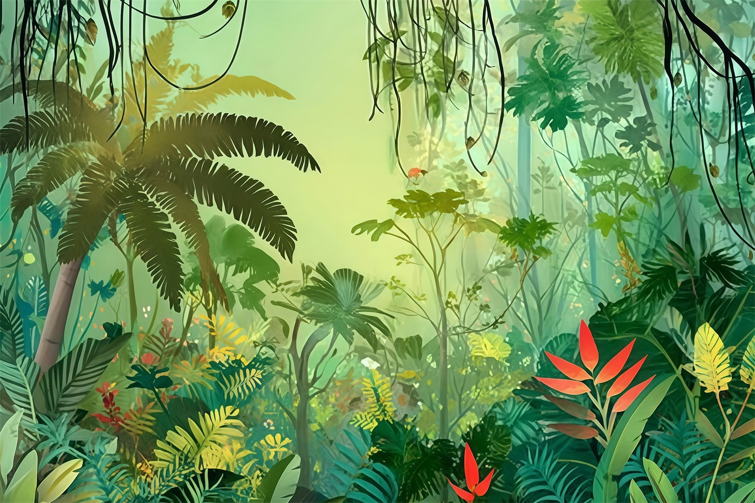 Toile de fond Forêt Tropicale Jungle Feuillage Paradis Photographie TWW59-146