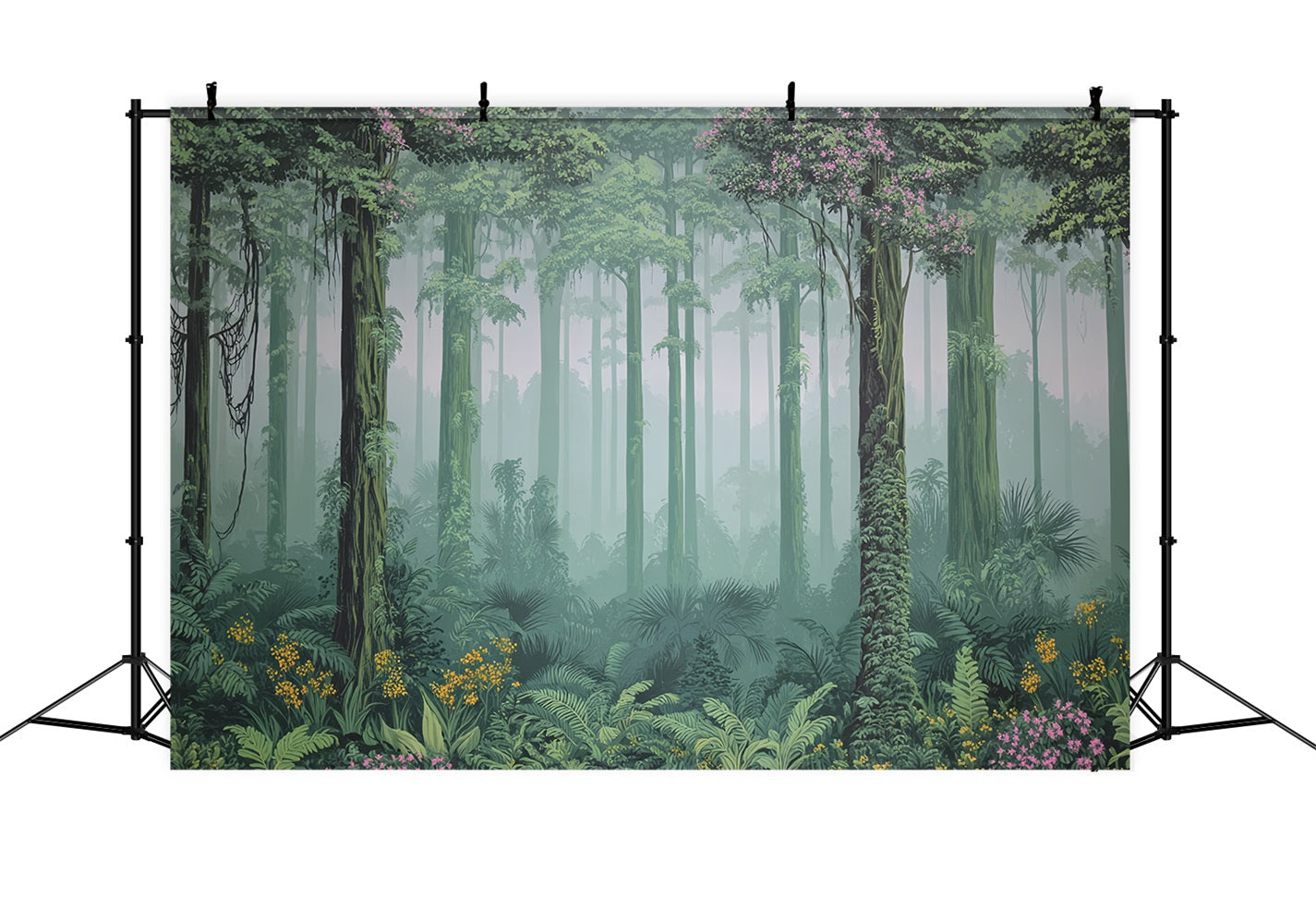 Toile de fond Forêt Tropicale Brumeuse Jungle Végétation Photo TWW59-152
