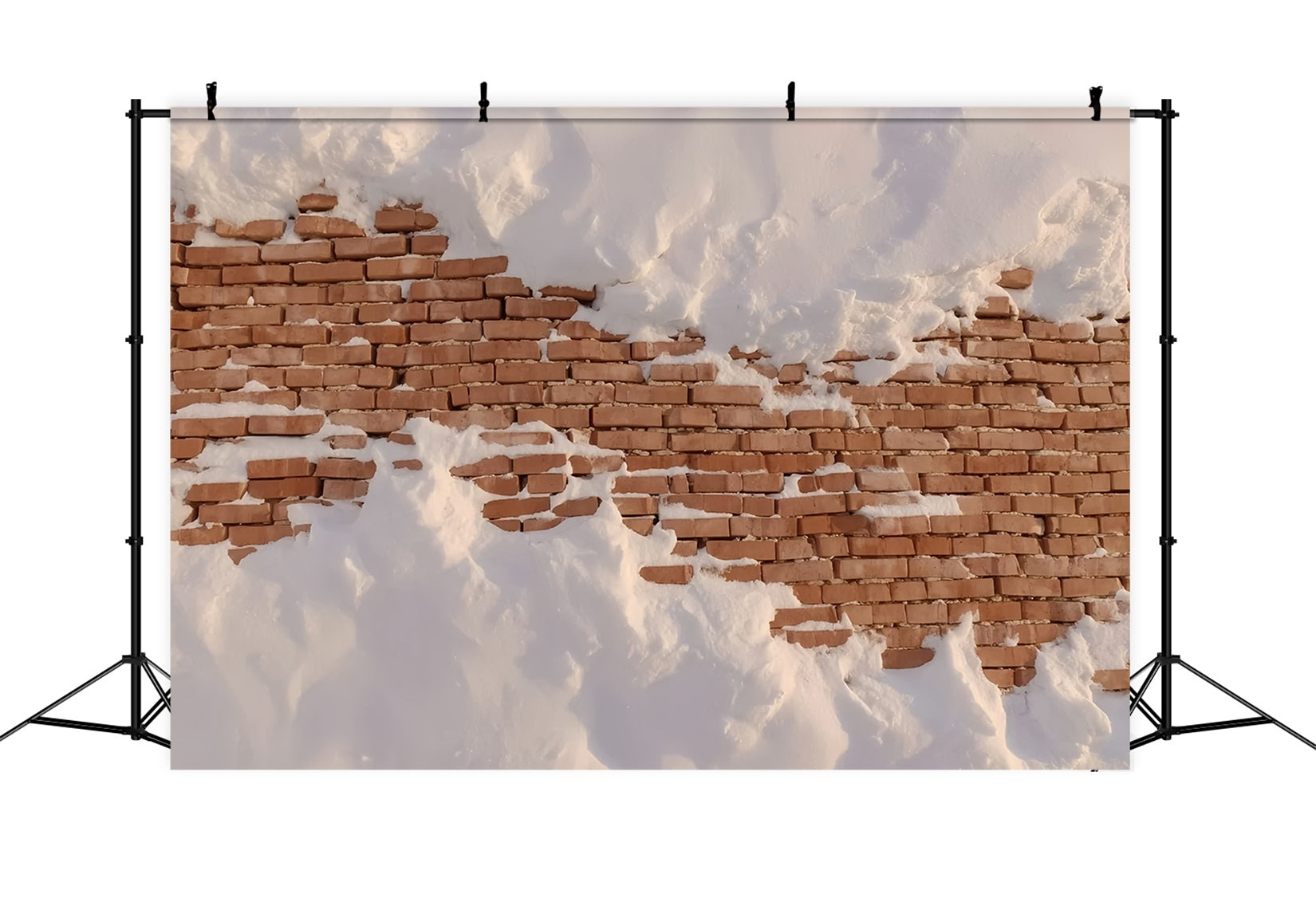 Toile de fond Mur Brique Neige Couvert Mur Rustique TWW59-160