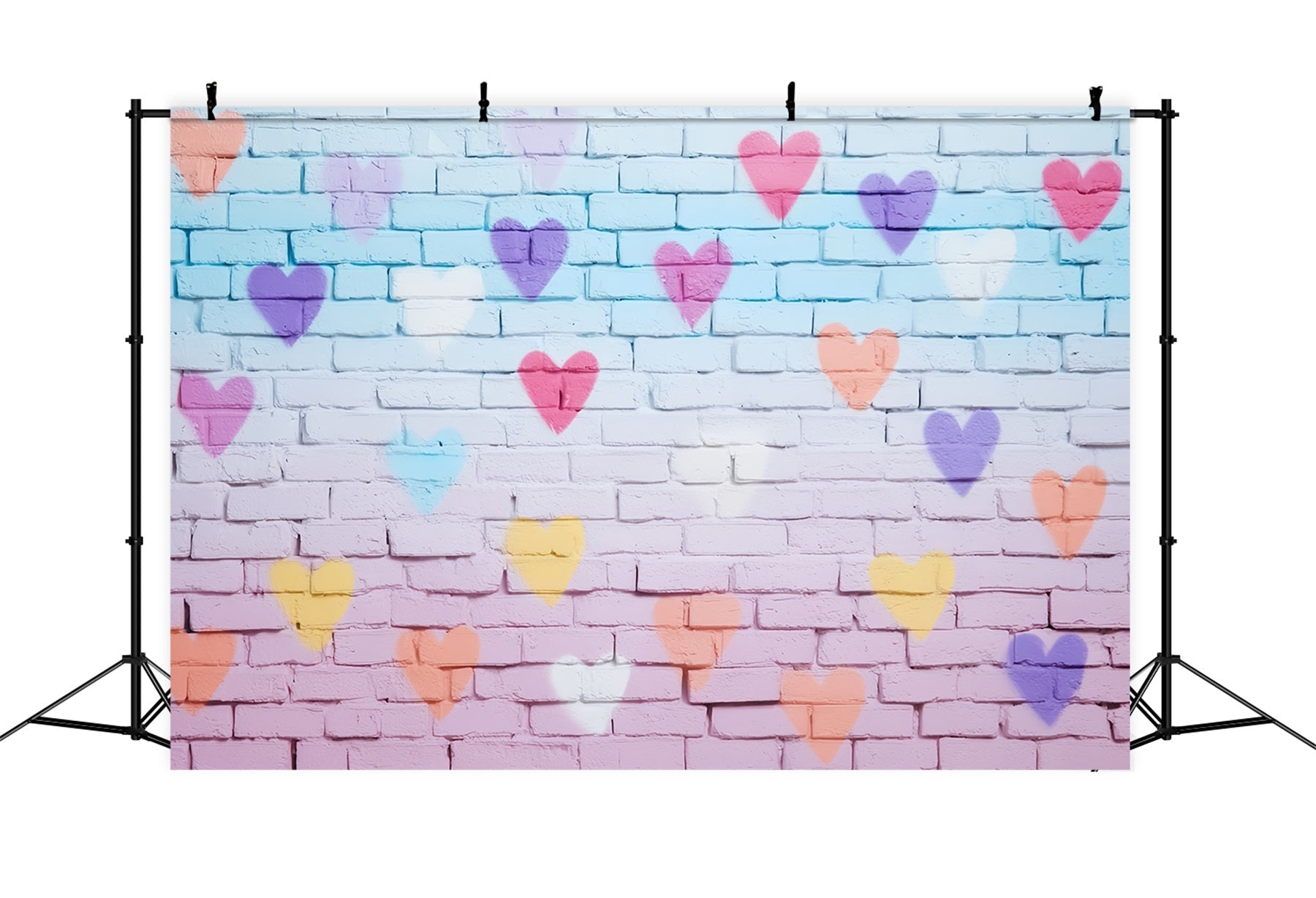 Toile de fond Mur Brique Cœur Coloré Peint TWW59-164
