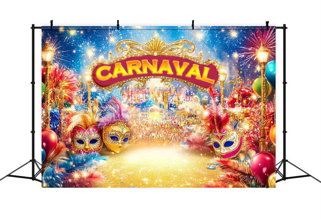 Toile de fond Cirque Masque Doré Feux d’Artifice TWW59-17