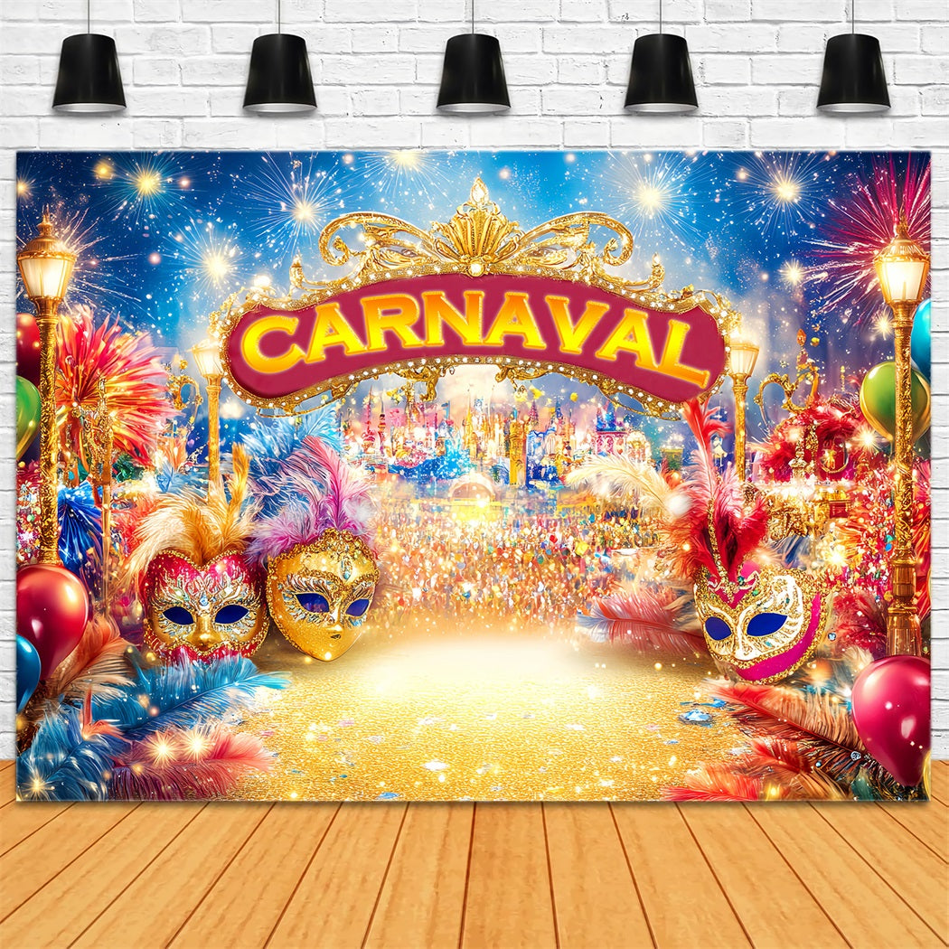Toile de fond Cirque Masque Doré Feux d’Artifice TWW59-17