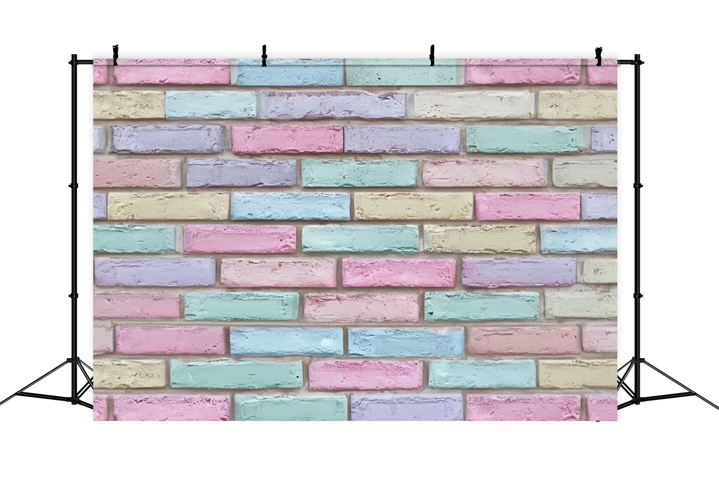 Toile de fond Mur Brique Multicolore Pastel Peint TWW59-189