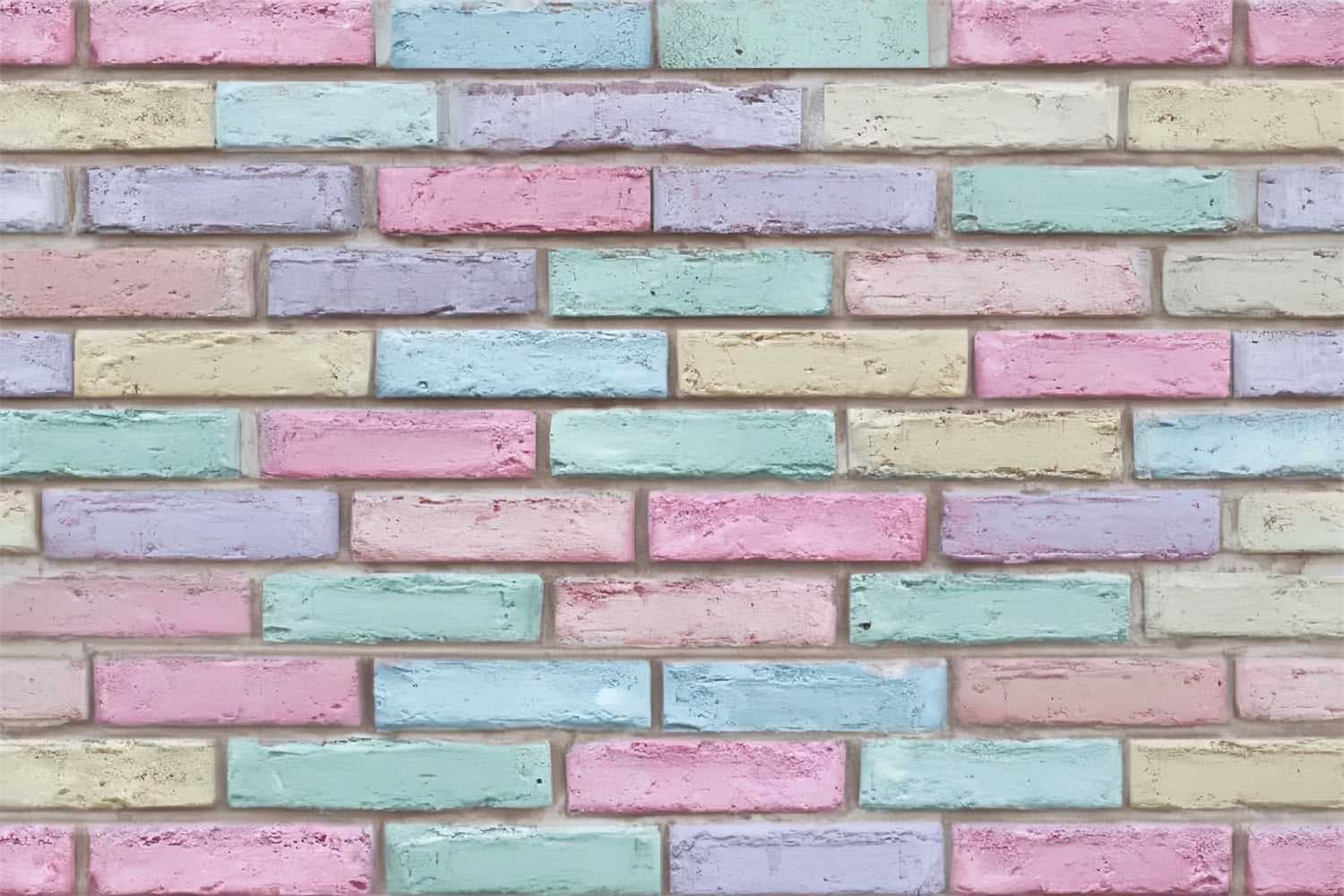 Toile de fond Mur Brique Multicolore Pastel Peint TWW59-189