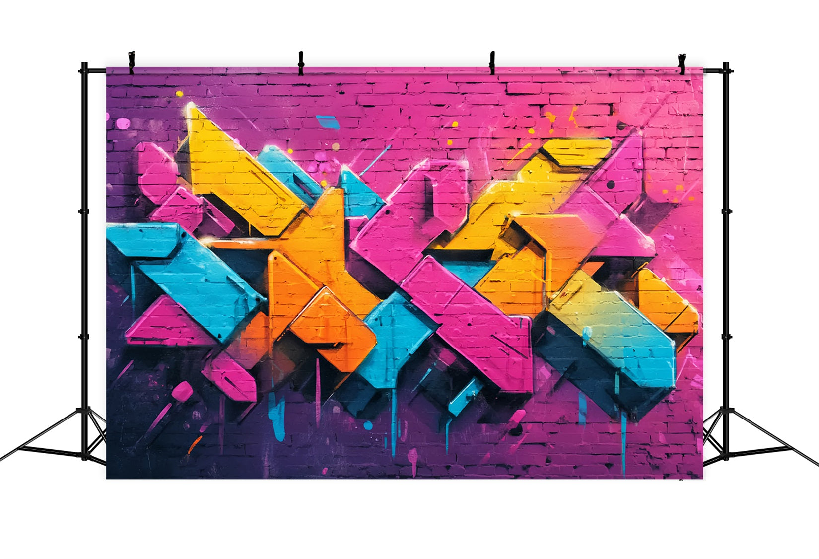 Toile de fond Mur Brique Graffiti Néon Vibrant TWW59-199