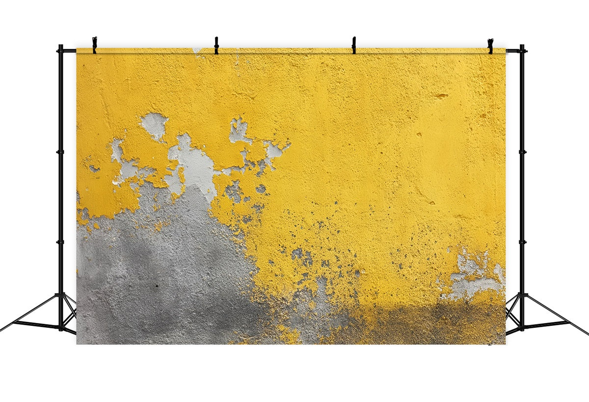 Toile de fond Graffiti Mur Plâtre Jaune Usé TWW59-201