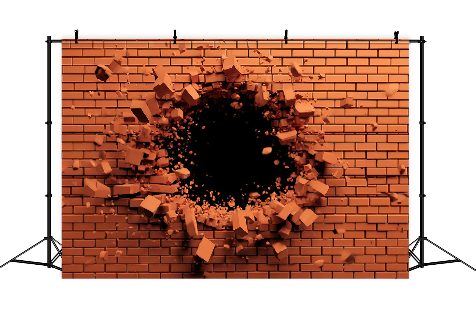 Toile de fond Mur Brique Rouge Explosion d’Impact TWW59-203