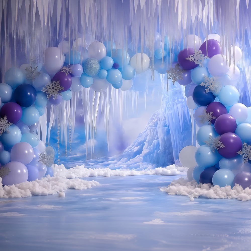 Fond pour cake smash Fille Frozen Ice Cave Fantasy Happy Birthday TWW59-227