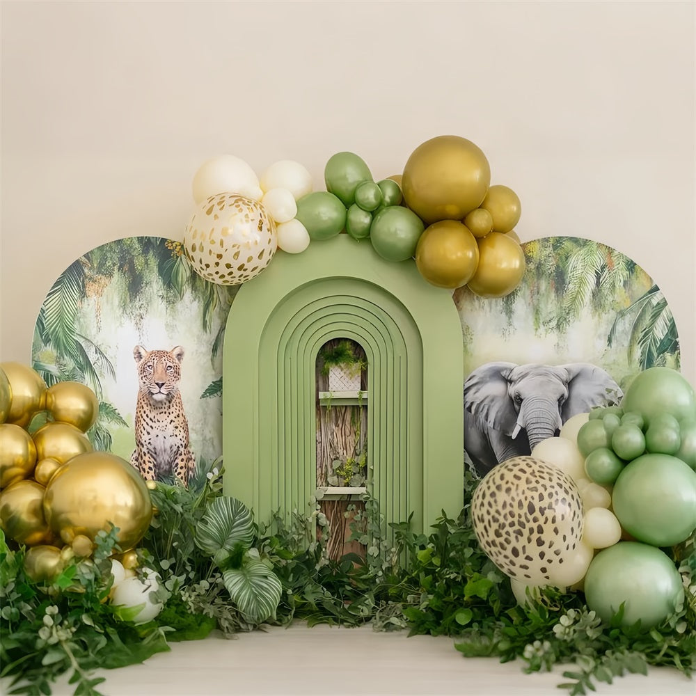 Fonds pour photographie de gâteaux Safari Jungle Balloon Adventure Cake Smash TWW59-228