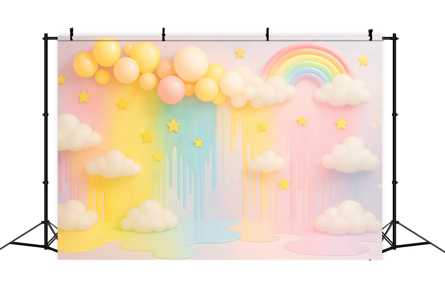 Fond pour smash cake Pastel Rainbow Cloud Dream Fond photo d'anniversaire TWW59-247