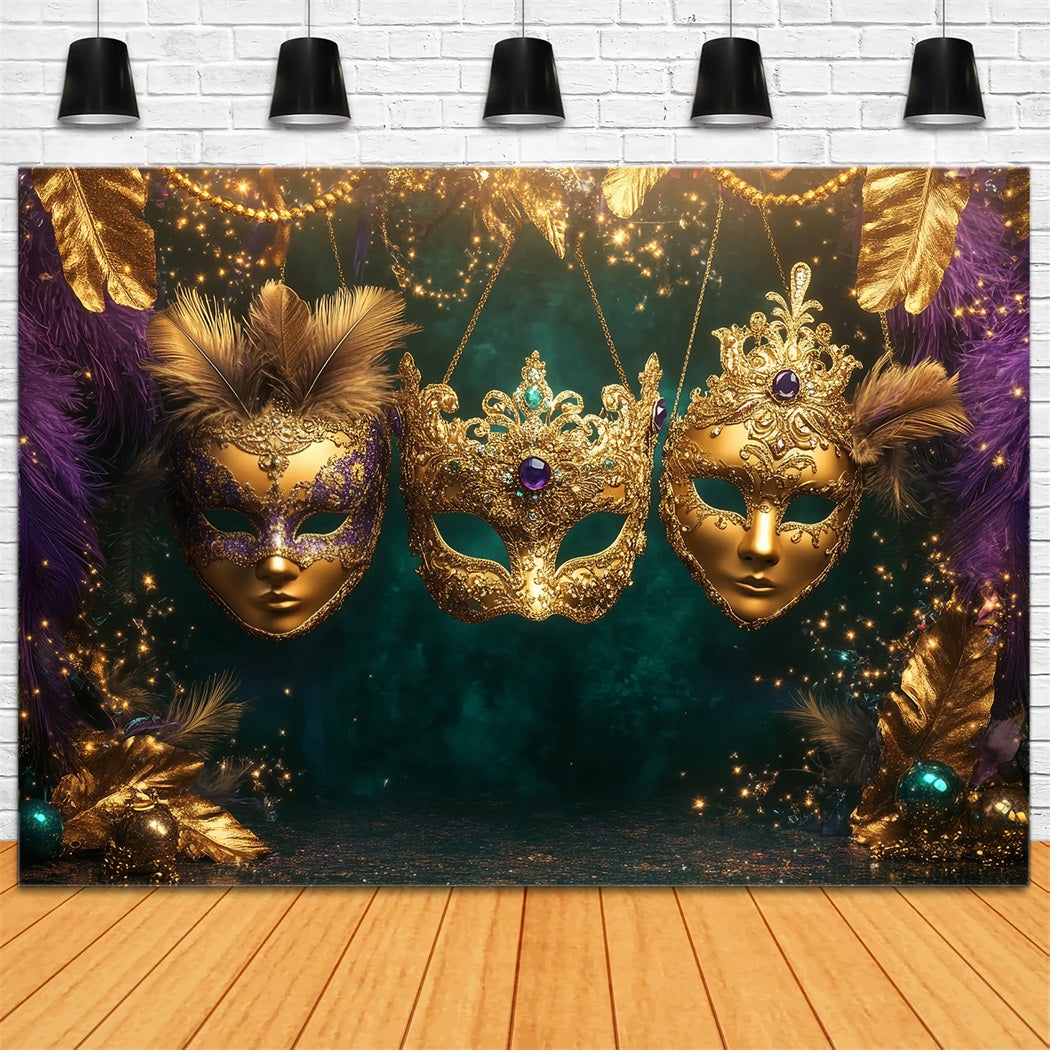 Toile de fond Cirque Masque Doré Mascarade Trio TWW59-25