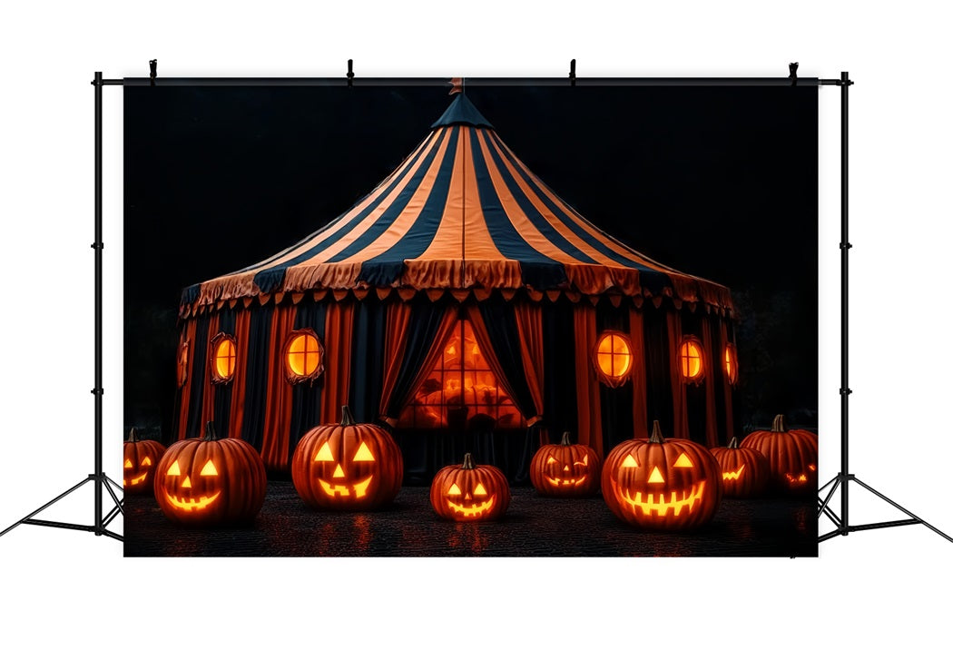 Toile de fond Cirque Halloween Citrouille Lanterne Chapiteau Effrayant TWW59-28