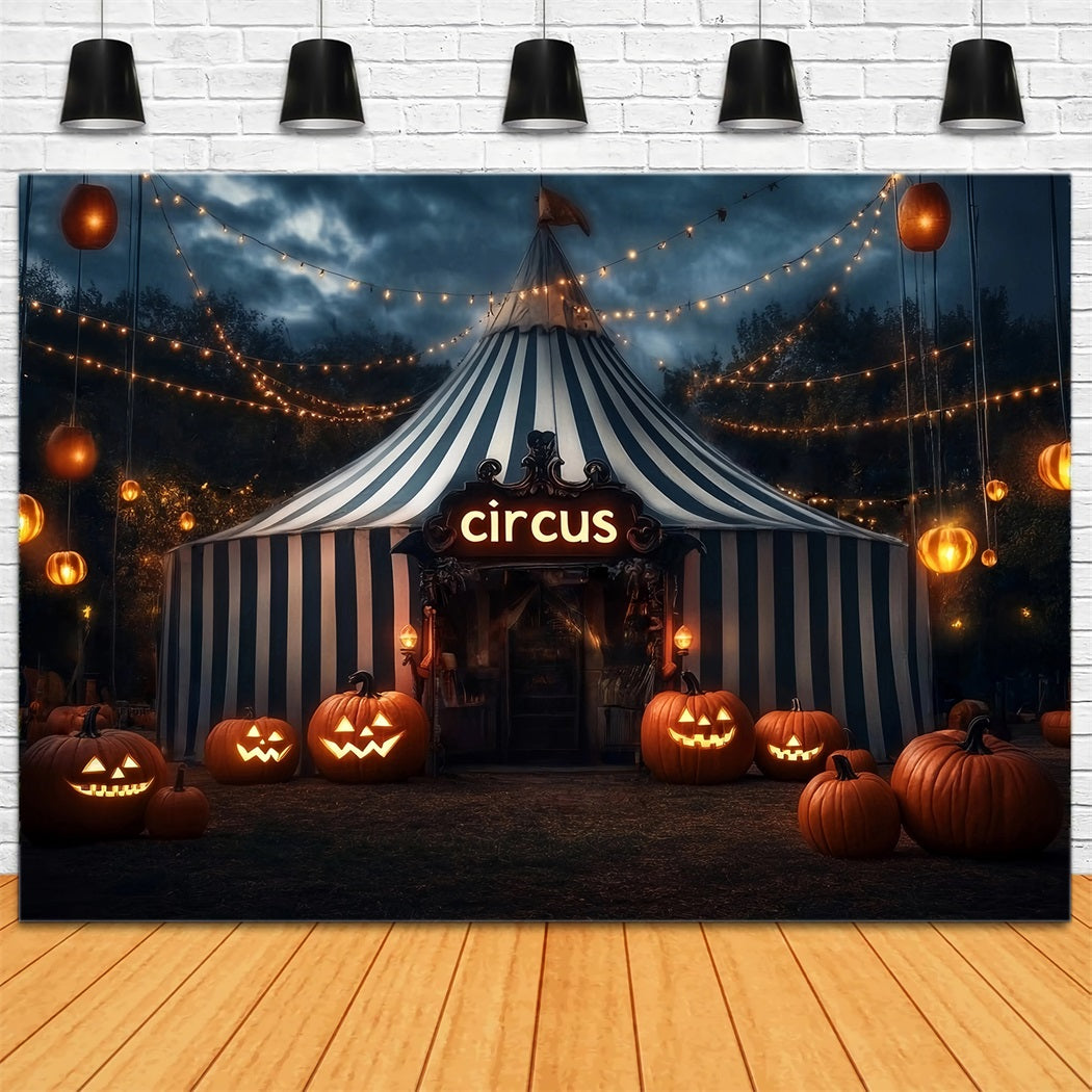 Toile de fond Cirque Halloween Citrouille Lanterne Chapiteau Carnaval TWW59-29